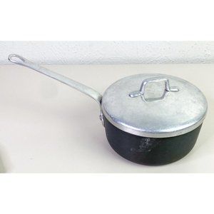 VTG Magnalite 1 Quart Saucepan Pot Aluminum w/ Lid 2 pc USA EUC